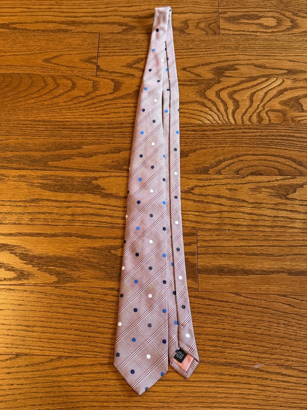 Thomas Pink - Red/Pink Polka Dot Pattern Silk Tie